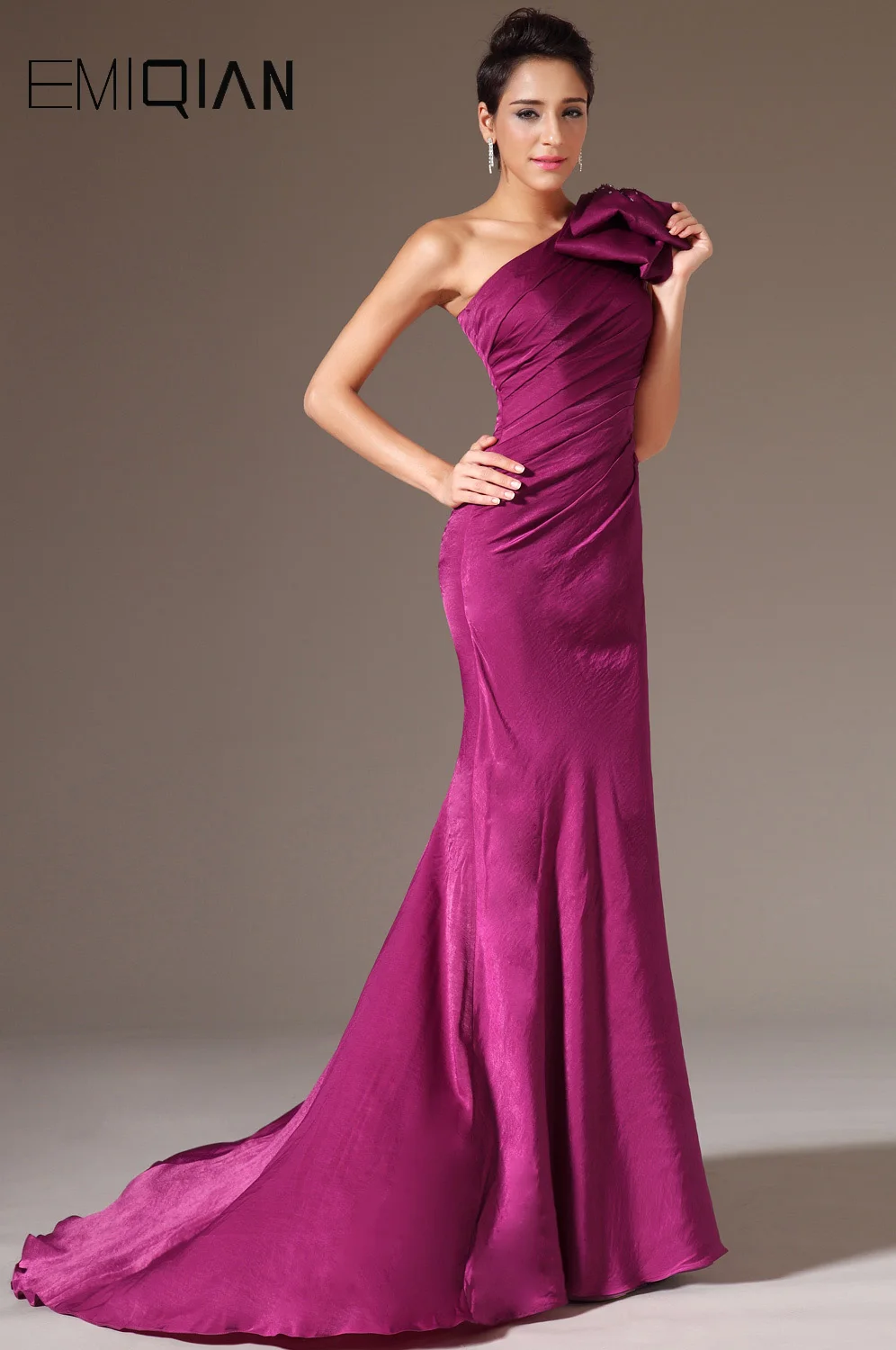 Новое Стильное вечернее платье на одно плечо вечерние платья с баской и юбкой