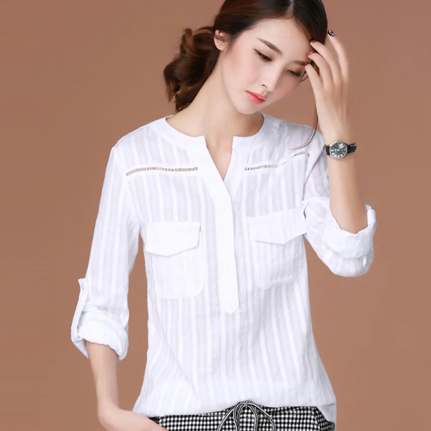 2018 Новинка весны blusas femininas Camisas рубашка с длинными рукавами женская одежда белая