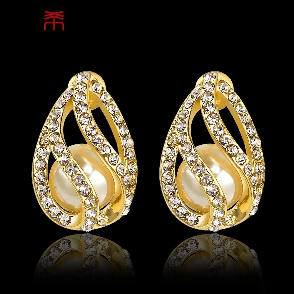 Water drop shape 18K gold plated Pearl Earrings|jewelry cosmetic|jewelry bambooearrings india |