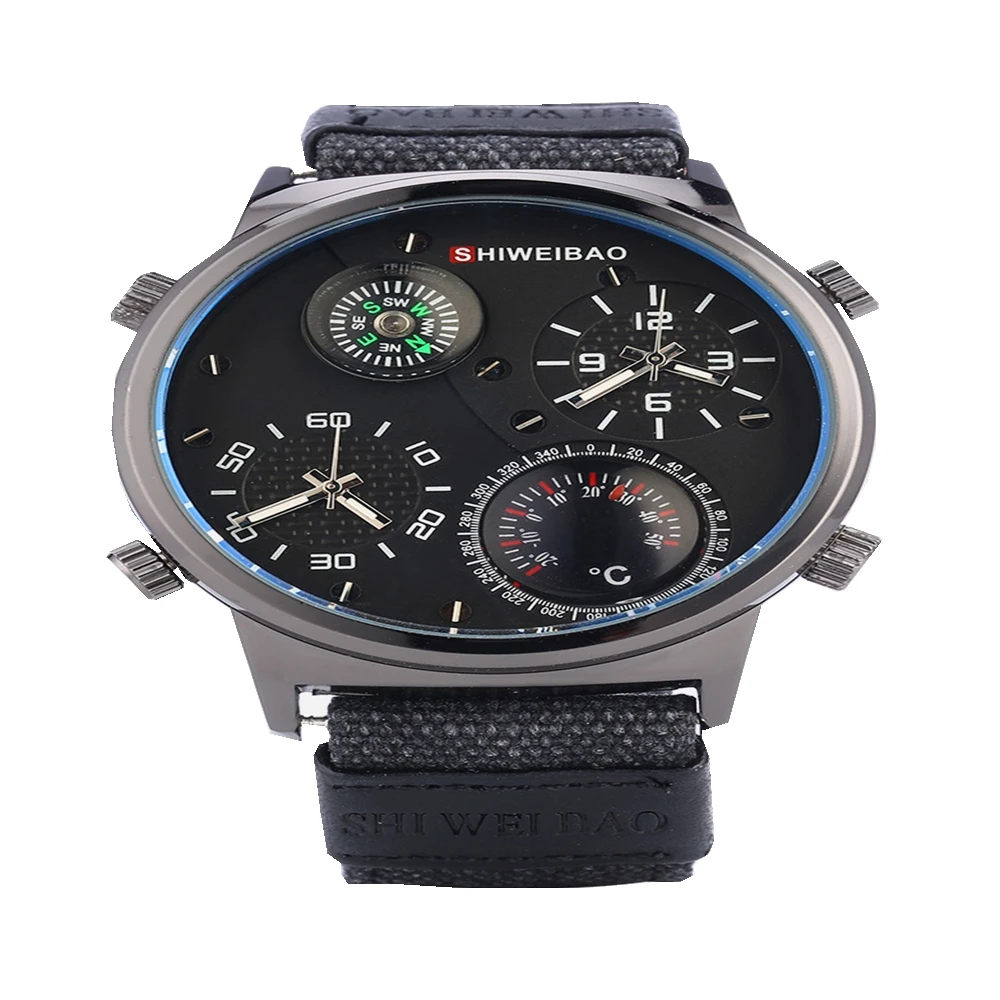 Часы наручные мужские с холщовым ремешком спортивные Роскошные Кварцевые в