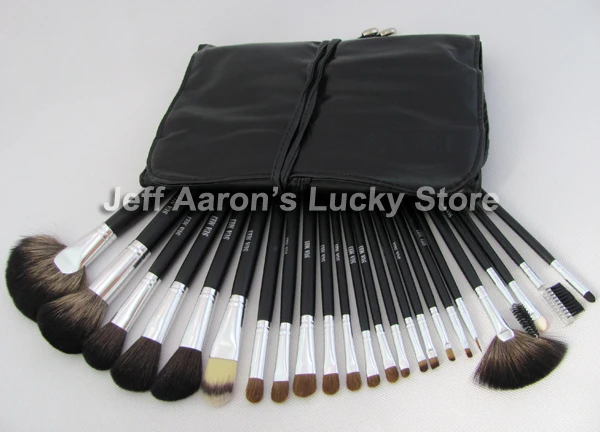 24 шт. профессиональные натуральные кисти для макияжа волос черный набор кистей