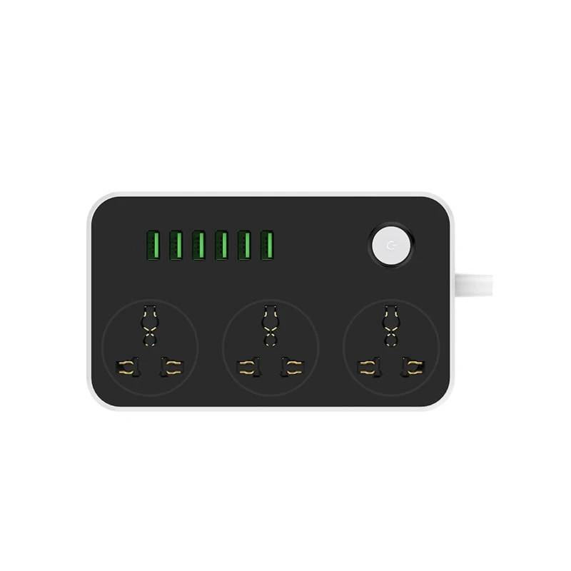 LDNIO 3 розетки комбо 6USB универсальная настольная зарядка розетка 10А Номинальный
