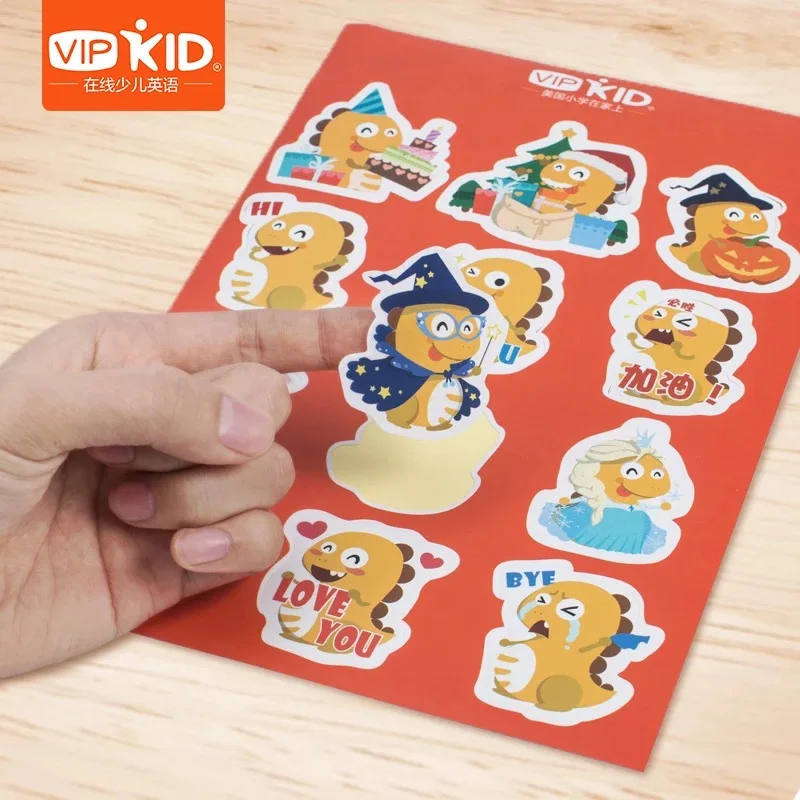 Новый VIPKID Дино: плоский стикер детские игрушки Детская хобби коллекции Dino во всех
