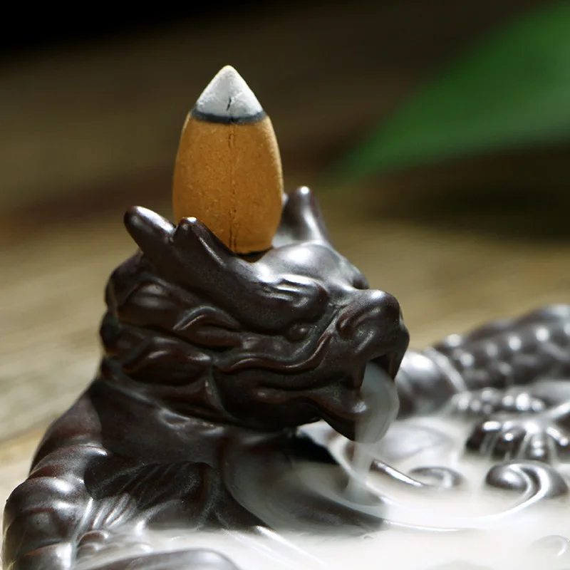 Конусы керамические Черный Дракон благовония горелки дыма обратного потока как