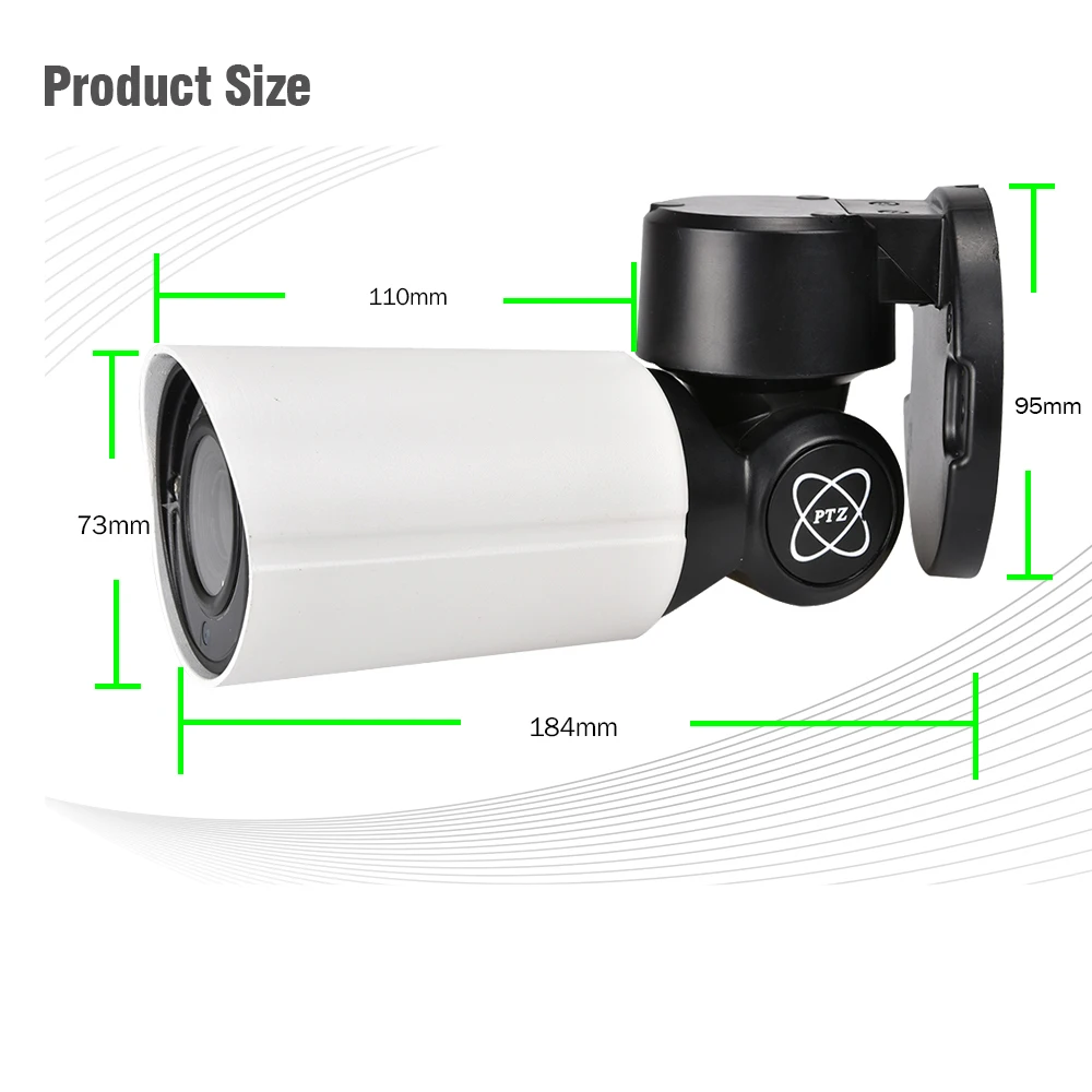 POE 5MP Bullet PTZ Camera Outdoor IP66 Pan Tilt 4X ZOOM Waterproof IR 60M P2P MINI CCTV Security HD IP Humanoid Detection | Безопасность