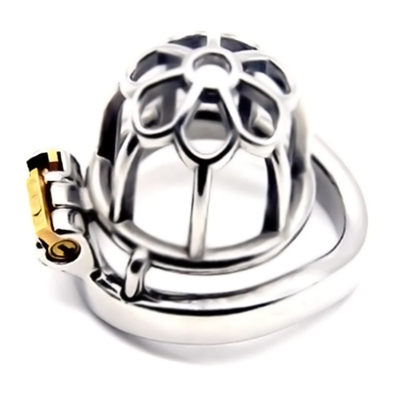 Мужская клетка целомудрия из нержавеющей стали с цветком сливы анти отряд замок