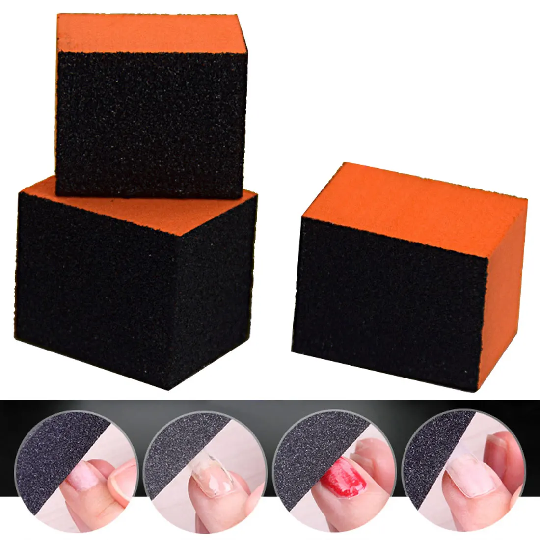 5PCS комплект мини Старший губка пилочка для ногтей с трех сторон черный песок