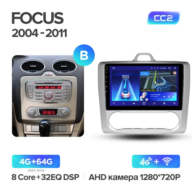 Focus 2 CC2 64G B TEYES CC2 Штатная магнитола для Форд Фокус 2 Mk 2 Ford Focus 2 Mk 2 2004 2006 2008 2010 2011 Android 8.1, до 8-ЯДЕР, до 4+ 64ГБ 32EQ+ DSP 2DIN автомагнитола 2 DIN DVD GPS мультимедиа автомобиля головное устройство - Цвет: Focus 2 CC2 64G B