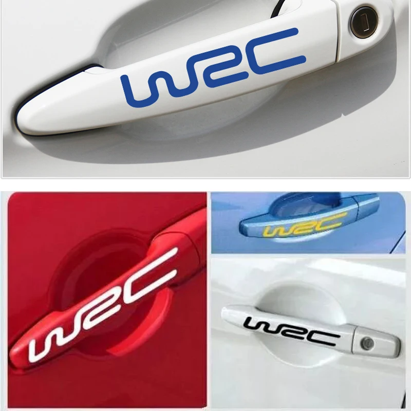 4 x WRC креативная наклейка на дверную ручку автомобиля для Jaguar XF XJ XJS XK S TYPE X XJ8 XJL XJ6 XKR
