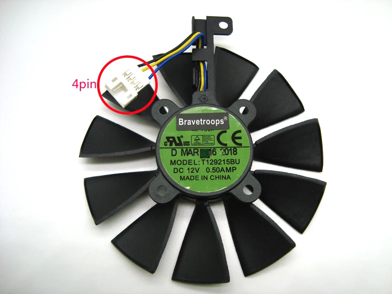Free Shipping 87MM Cooler Fan For ASUS GTX1060 1070 Ti RX 470 570 580 Graphics Card Everflow T129215BU 28mm Cooling Fans |