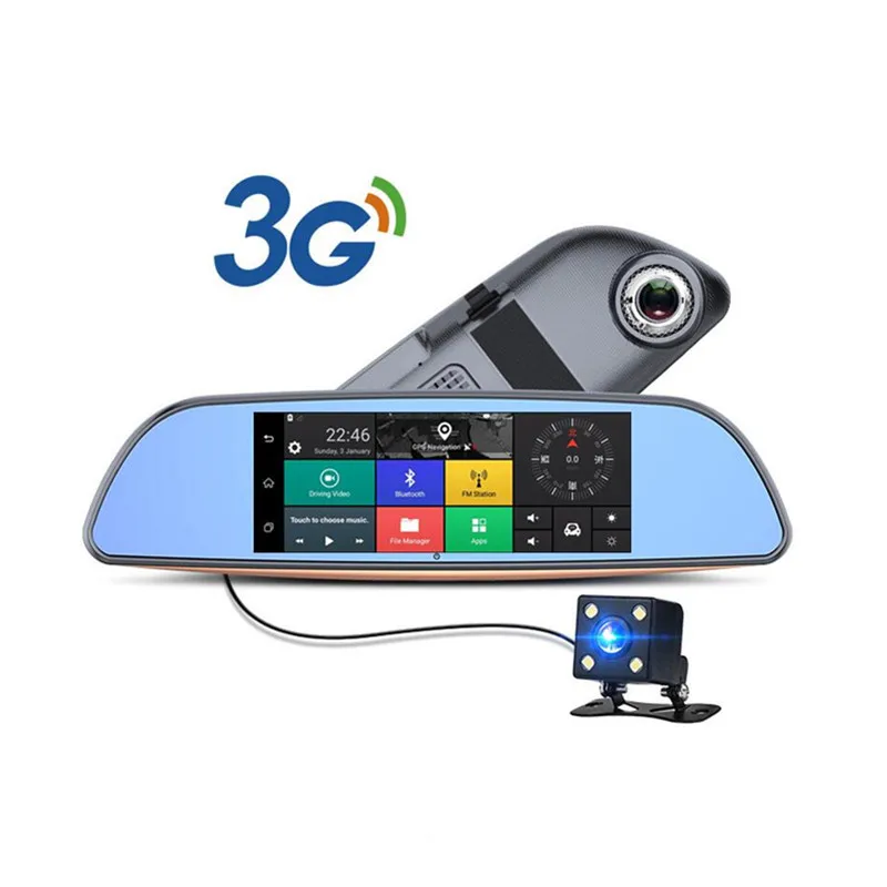 7 дюймов Автомобильное зеркало заднего вида gps dvr рекордер Android 5,0 wifi BT AVI 3g net 16 Гб ips Разрешение 1280x700