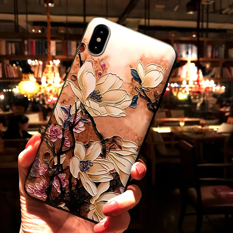 Матовый силиконовый чехол с 3d-тиснением для iPhone 6 plus 6s X 7 8 XR XS Max 11 pro SE 2020 | Мобильные