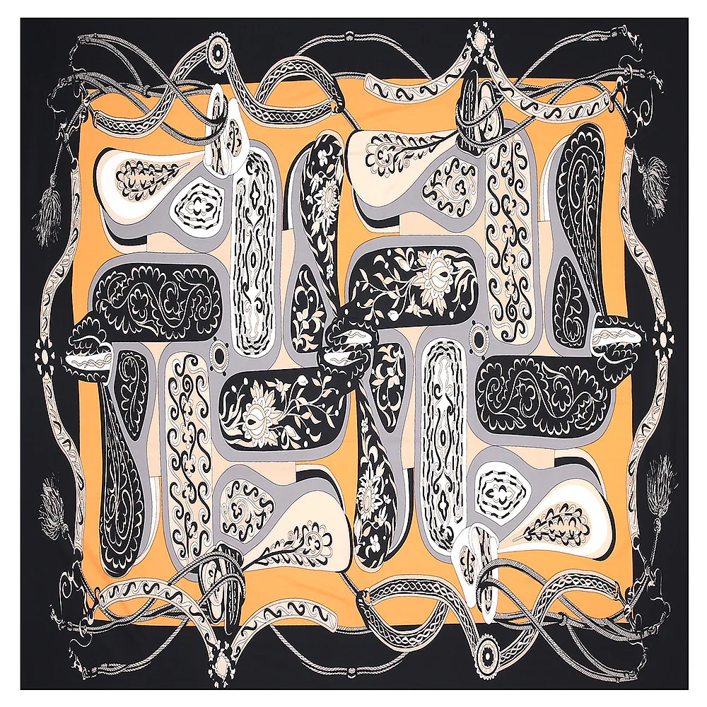 

100% Twill Silk Scarf Women Print Shawl Echarpe Fourlard Femme 130cm Square Hijab Scarves For Ladies Bandanas Bufandas Mujer