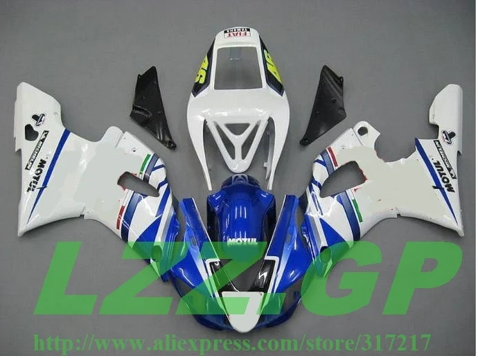 

100%New Injection for 1998 1999 YAMAHA YZF R1 98 99 YZF1000 YZF-R1 98 99 LZZ.GP YZFR1 fairing kits white blue fairings