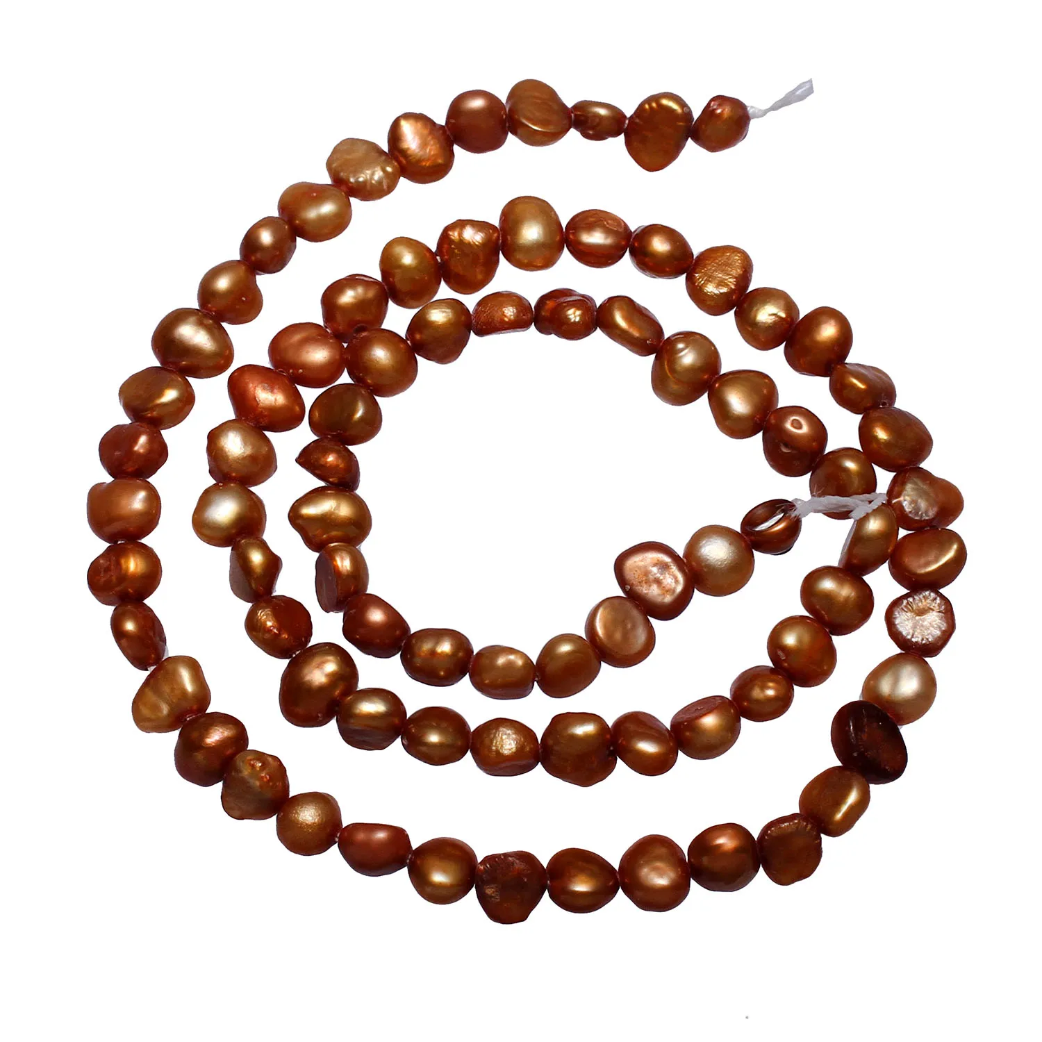 Культивированный картофель пресноводного жемчуга бусины окрашенные кофейного