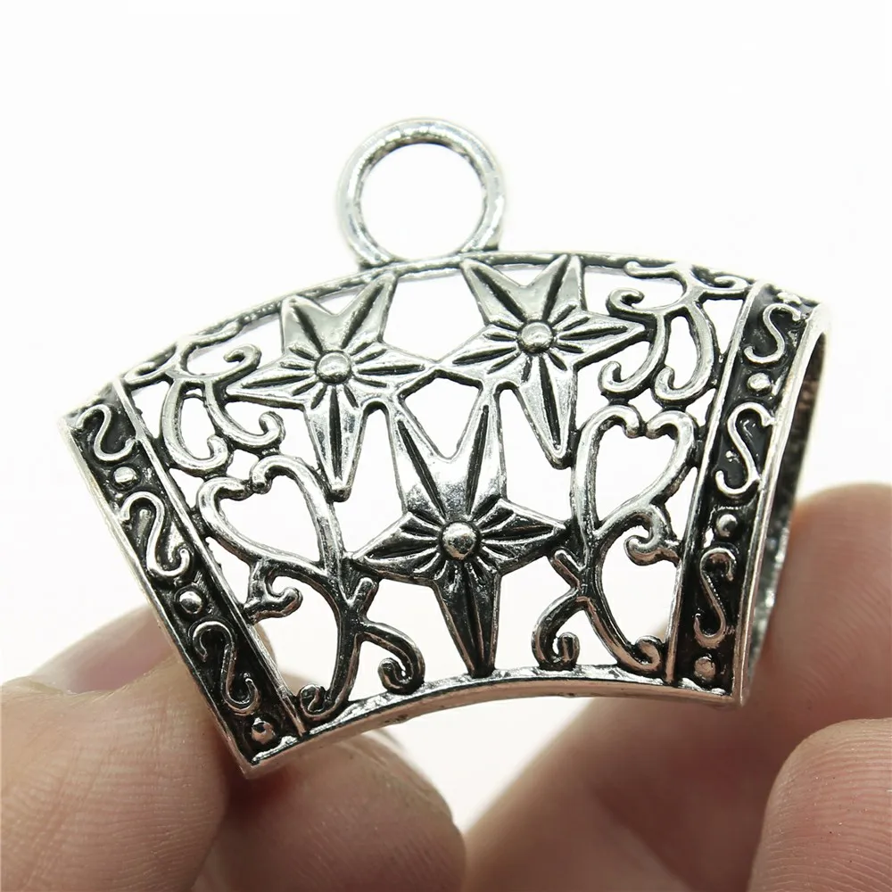 B13519-43x36x23mm 3 шт./лот, античный серебряный соединитель, шарф, бусины, подвески для обертывания, шарф, подвески, бусины для обертывания, шарф, подвески, соединитель - Цвет: B13519-43x36x23mm