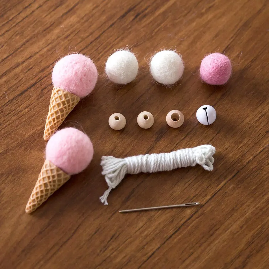Pink Ice Cream 1 Набор, мобильная вешалка для детской одежды, детская Мобильная подвеска на детскую кроватку, рамка для мобильных поделок, держатель для мобильного телефона, деревянная игрушка для новорожденных, детские товары - Цвет: Pink Ice Cream