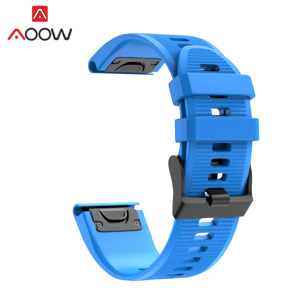 Blue 22 мм 26 мм силиконовый ремешок для часов Garmin fenix 3 HR fenix 5X fenix 3HR fenix 5 Plus быстросъемный сменный ремешок для браслета - Цвет ремешка: Blue
