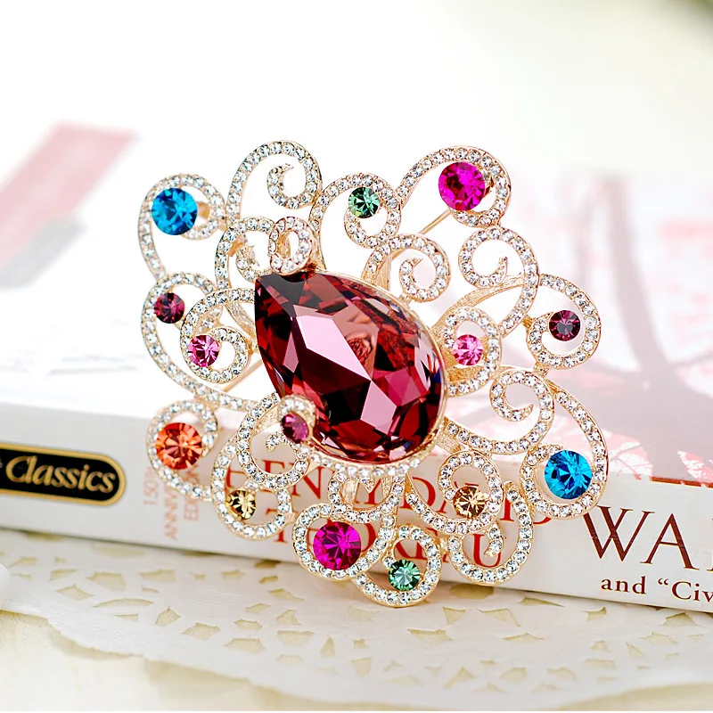 Elegant noble fashion crystal brooch vintage royal accessories jewelry high quality brand jewellery gift | Украшения и аксессуары