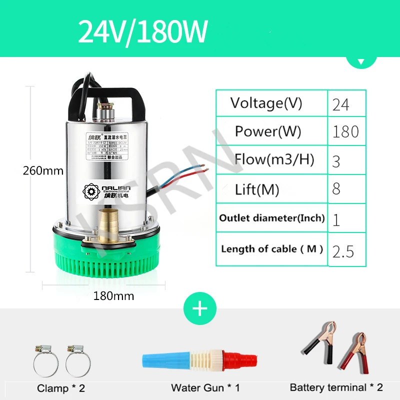 DC 24 V бытовой погружной насос для водяной скважины 180 W Портативный