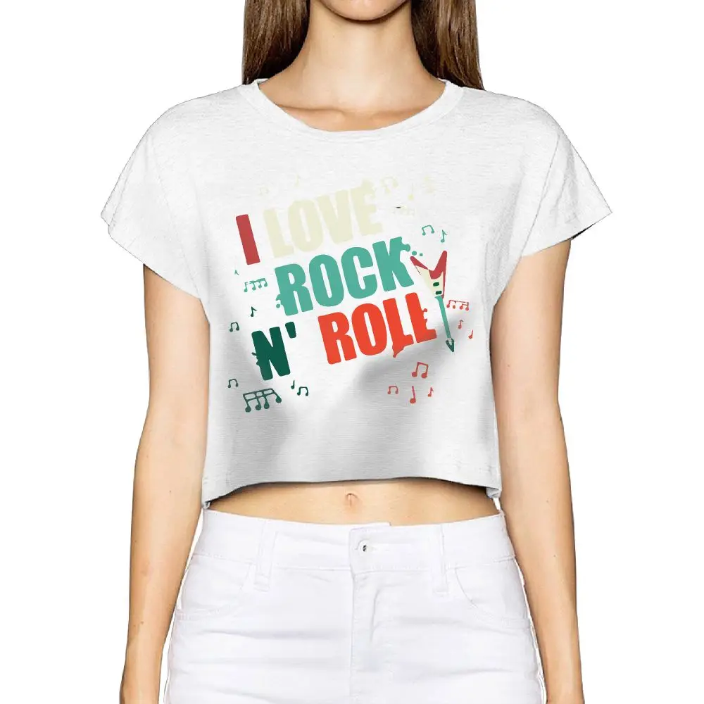 SAMCUSTOM Camisetas настоящий короткий новый i love Rock N Roll 3D печать модная уличная футболка