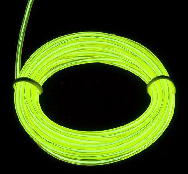 Flexible 2M EL Wire Rope Tube Neon Light 12V Inverter Red Orange Yellow Green Blue for Pink White Purple Fluorescent green | Электронные