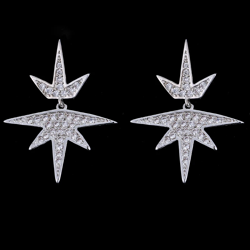 GMGYQ Zircons Beroemde Mode Merk sierden Fonkelende Kwaliteit Zirconia Ster Oorbellen Voor Vrouwen Beste Vriend подарок для
