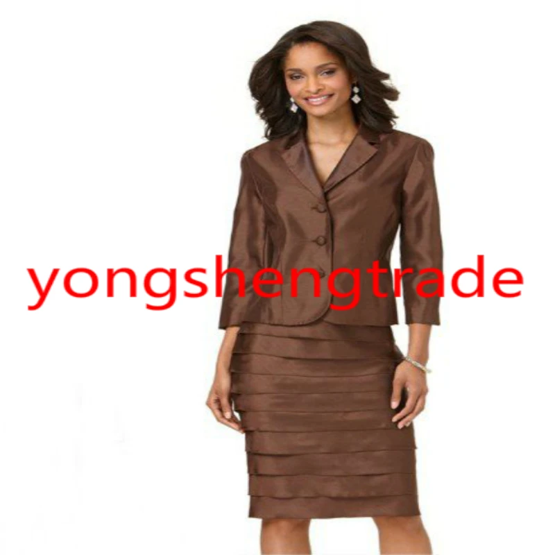 Небесно Голубой шантунг Для женщин костюмы индивидуальный заказ Бизнес одежда