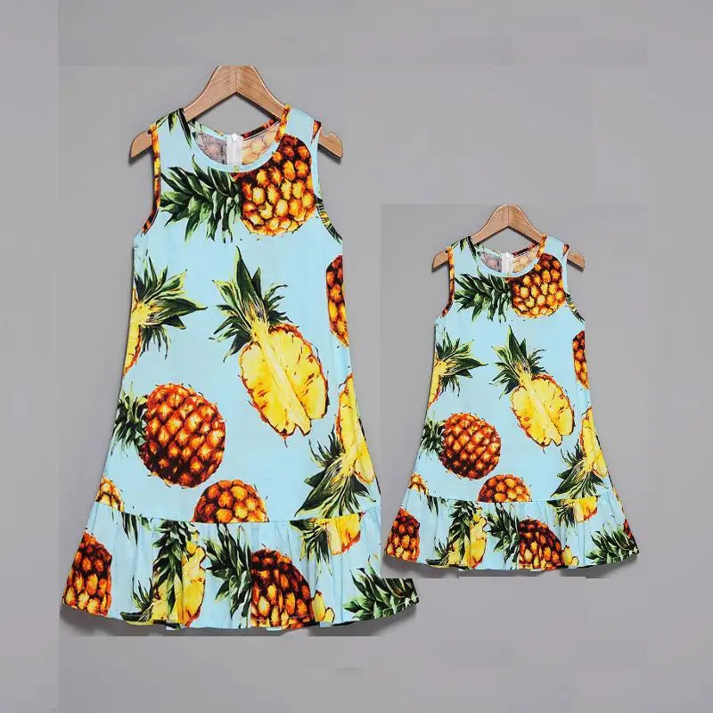 

matching outfits family look big sister mama dress summer print baby girl clothes fashion dresses mother & daughter floral xxl