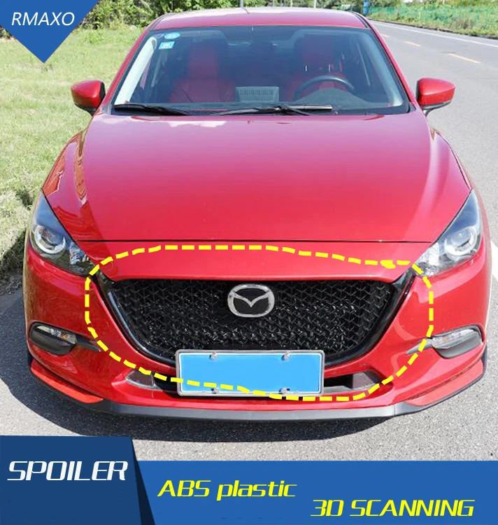 Для Mazda 3 Axela- гоночные решетки сотовая решетка Передняя гоночная решетка черный передний бампер модифицированная для Axela