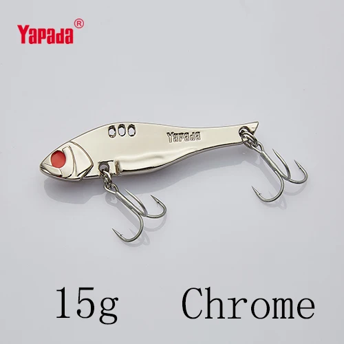 Chrome 15g YAPADA VIB 307 длинный нож 10 г/15 г/20 г/25 г тройной крючок 50 мм/57 мм/65 мм/68 мм Металл VIB разноцветные рыболовные приманки - Цвет: Chrome 15g