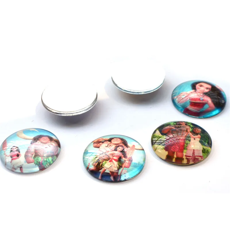 Стеклянный кабошон 20 мм смешанный круглый Моана камея с фотографией