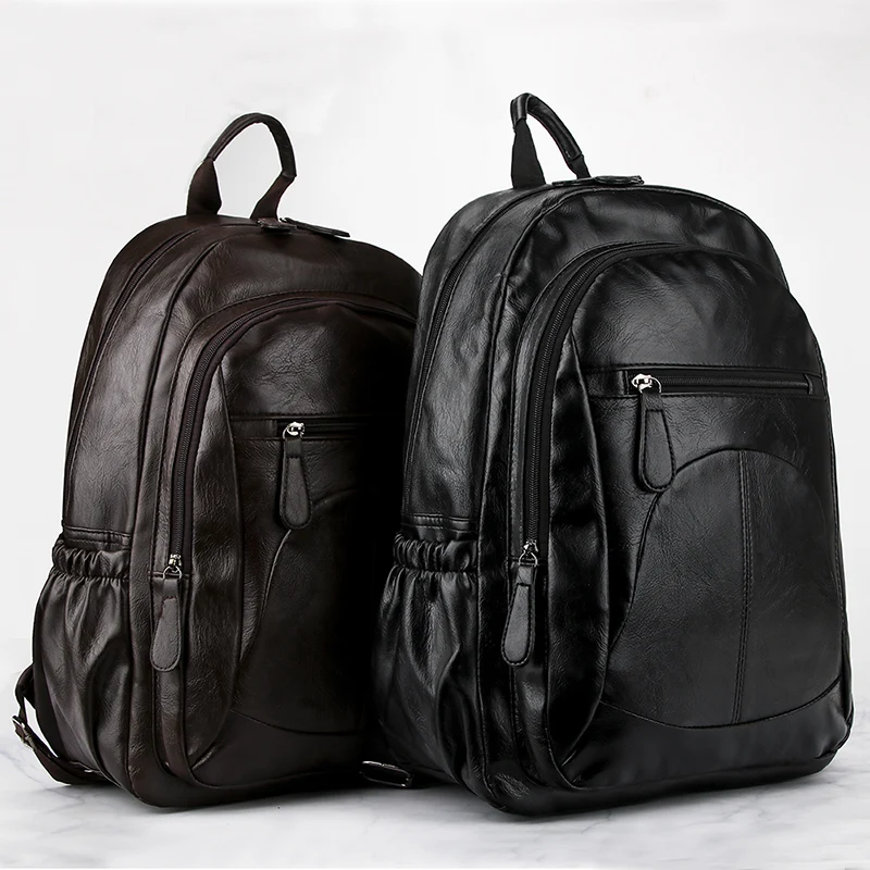 Мужской школьный рюкзак стильный водонепроницаемый дорожный из искусственной