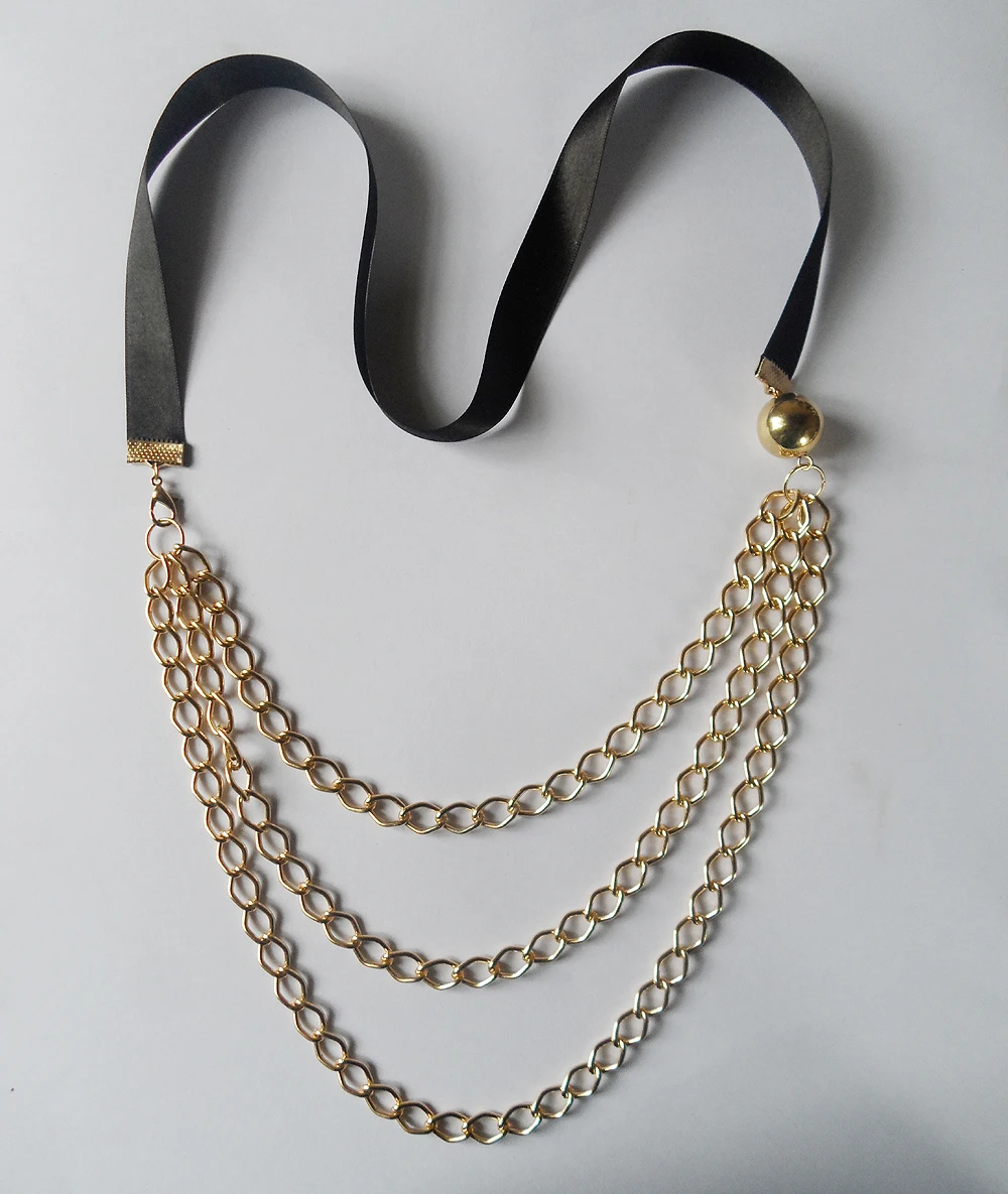 Новый тип моды Женщины Всесезонная мульти (3R) слой длинной цепи платье ожерелье