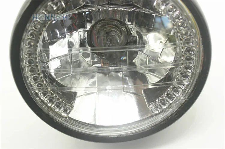 Янтарный светодиодный круглый светильник 7 &quotдля мотоцикла для головы с