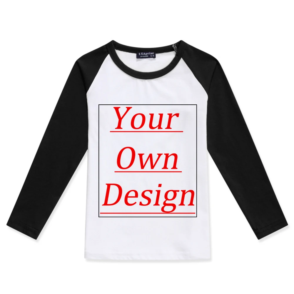 

Customized Children T-Shirts Kids Cotton Long Sleeve Print Your Own Designe T shirt Girl Boy Custom Photo Diy Printing Tops Tee