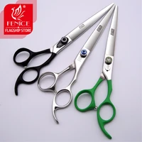 fenice 7 5 8 0 9 0 9 5 10 inch high quality colorful handle professional pet grooming dog scissors cutting straight shears