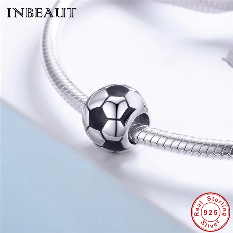 INBEAUT 2018 спортивные шармы ювелирные изделия для женщин серебро 925 пробы футбольные