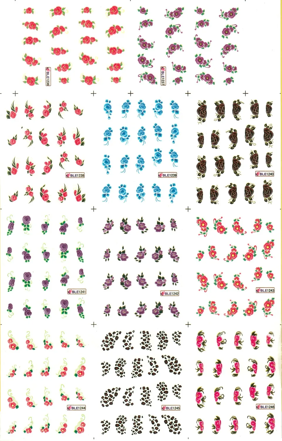 

11 PACK/ LOT WATER DECAL NAIL ART NAIL STICKER FLOWER PETAL CHINA ROSE OLD MAID BLE1236-1246