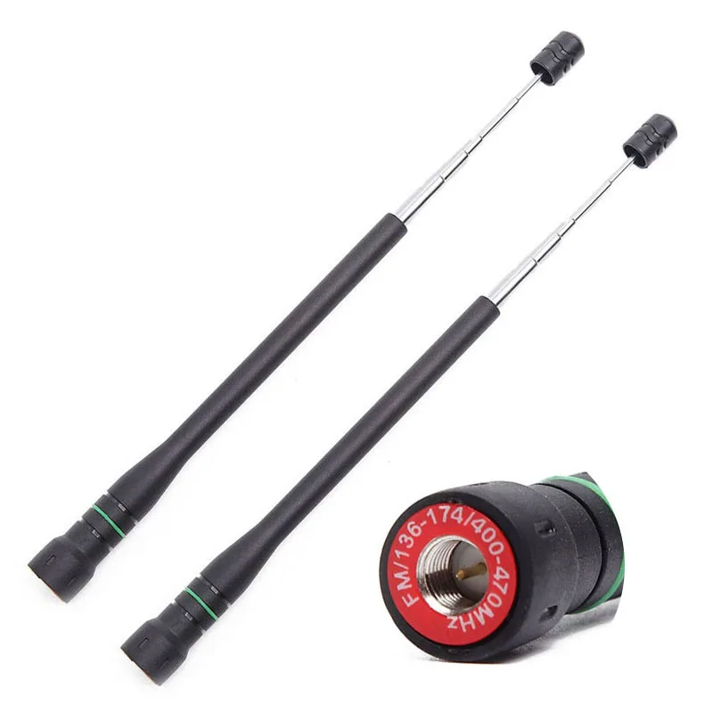 2 шт. телескопическая двухдиапазонная антенна SMA Male VHF UHF|Запчасти и аксессуары для