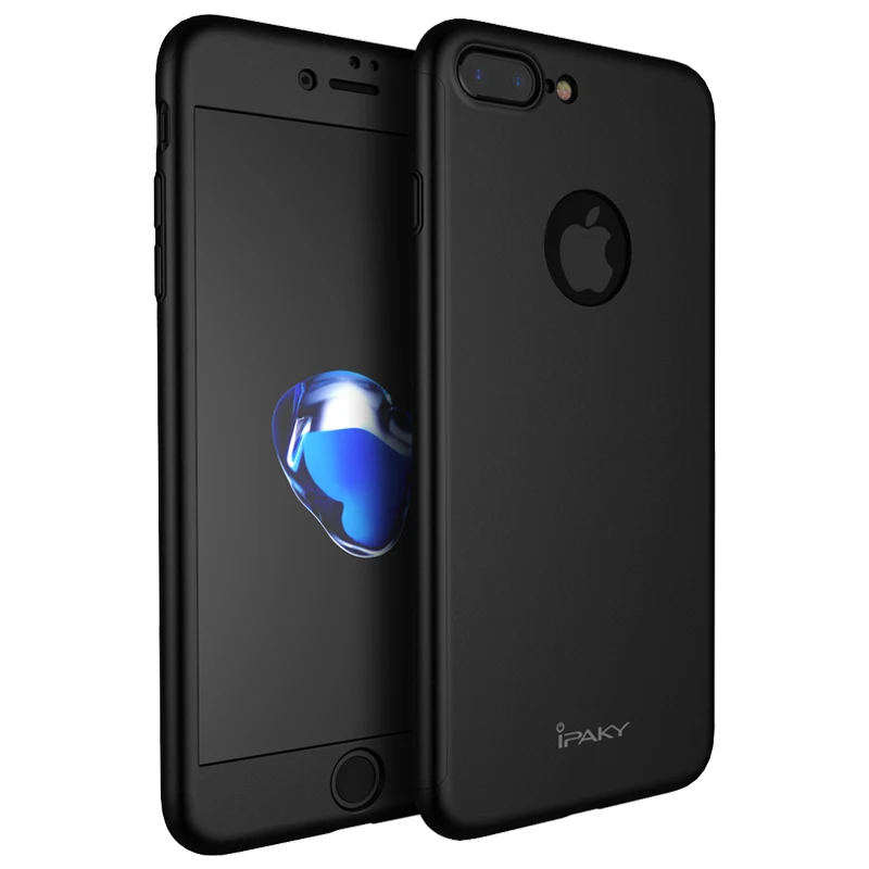 Black Чехол для iPhone 7, бренд IPAKY, полный Чехол для iPhone 6, 6s Plus, защитный чехол на весь корпус для iPhone 8, 8 Plus, чехол - Цвет: Black