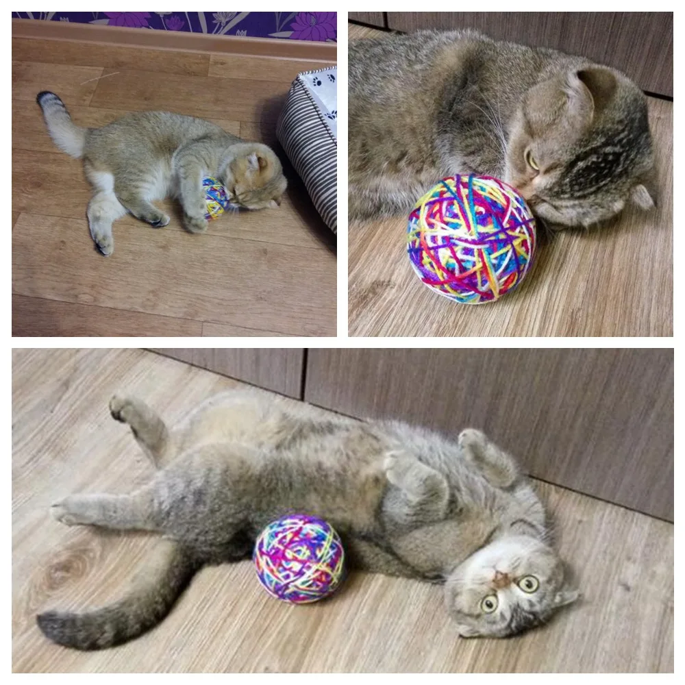 Интерактивная игрушка в виде кошачьего мяча игрушки из хлопка для домашних