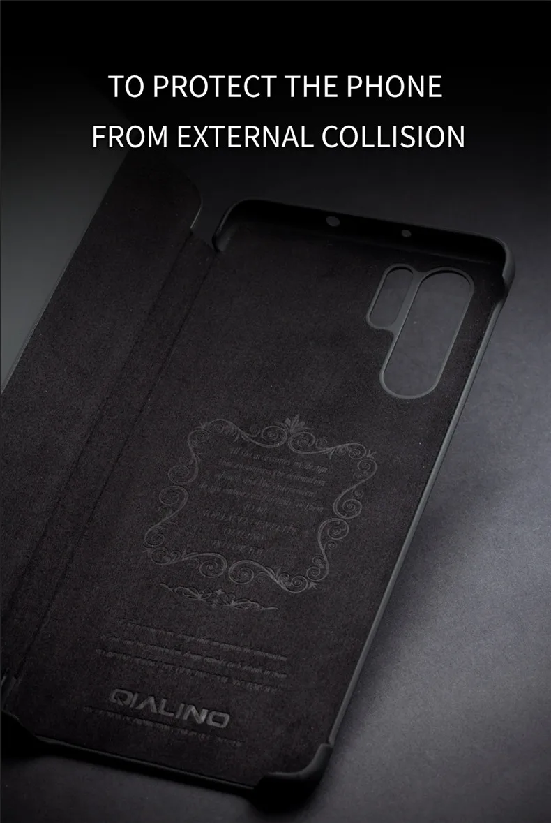 QIALINO, натуральная кожа, ультра тонкий флип-чехол для huawei P30 Pro, 6,47 дюймов, ручная работа, чехол для телефона с умным обзором для huawei P30