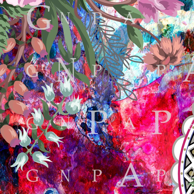 Психоделический розовый гобелен с рисунком мандалы винтажный цветной цветочный