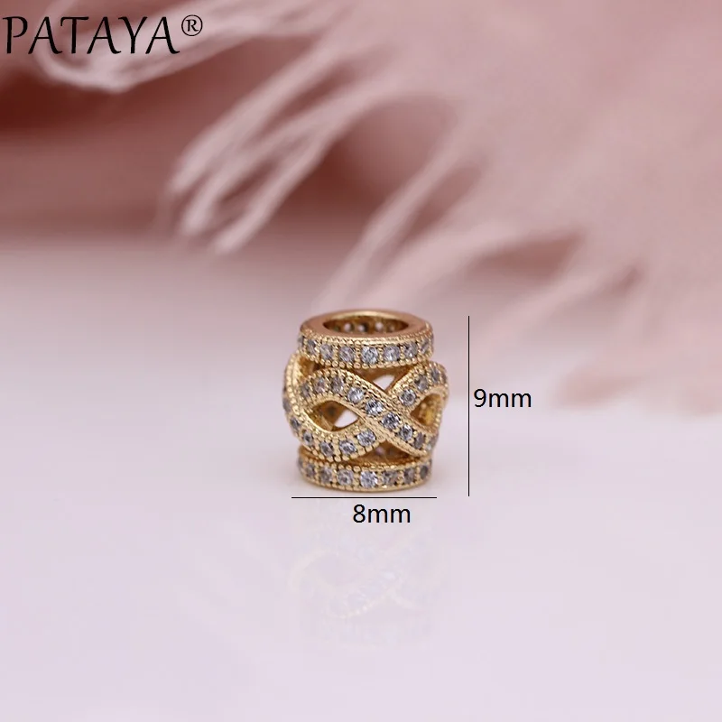 PATAYA, Новые Свадебные Роскошные Длинные ожерелья, белый натуральный циркон, Полые Подвески, 585, розовое золото, женские волнистые бусы, хорошее модное ювелирное изделие