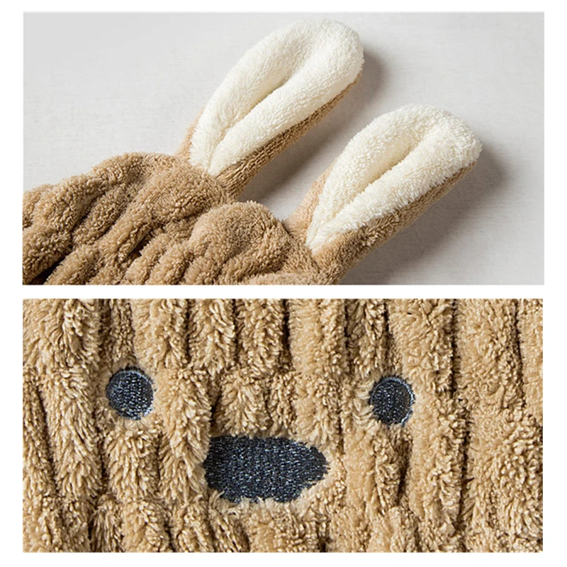 Милая шапочка с длинными ушками и кроличьими волосами для душа банное полотенце