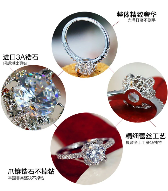 Женское Обручальное Кольцо YINHED роскошное кружевное кольцо из стерлингового