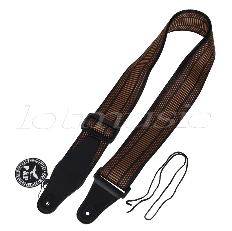 Ремешок для гитары KType коричневый тканый нейлоновый кожаный наконечник бас