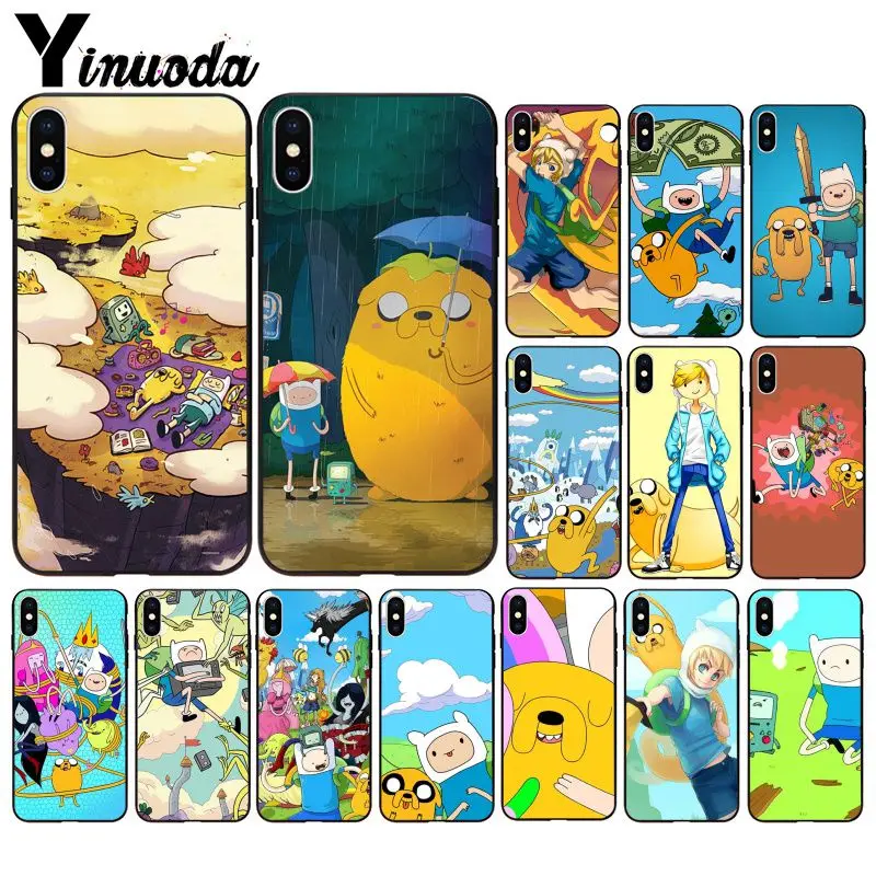 Умный чехол Yinuoda Adventure Time с Джейком и Финном bmo черный мягкий для телефона iPhone 8 7 6 6S