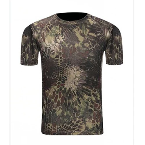 Летняя мужская Военная тактическая футболка Мужская дышащая камуфляжная